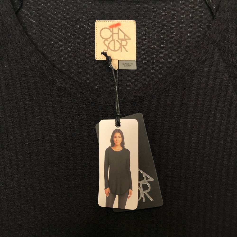 NWT Chasor Black Long Sleeve Top.  Size Large - Picture 6 of 9